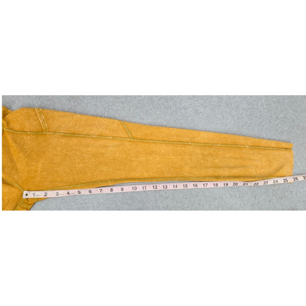 Lululemon Fast and Free High-Rise Tight 25 Crinkle Wash Ice Dye Mustard Yellow 6 - Picture 7 of 7